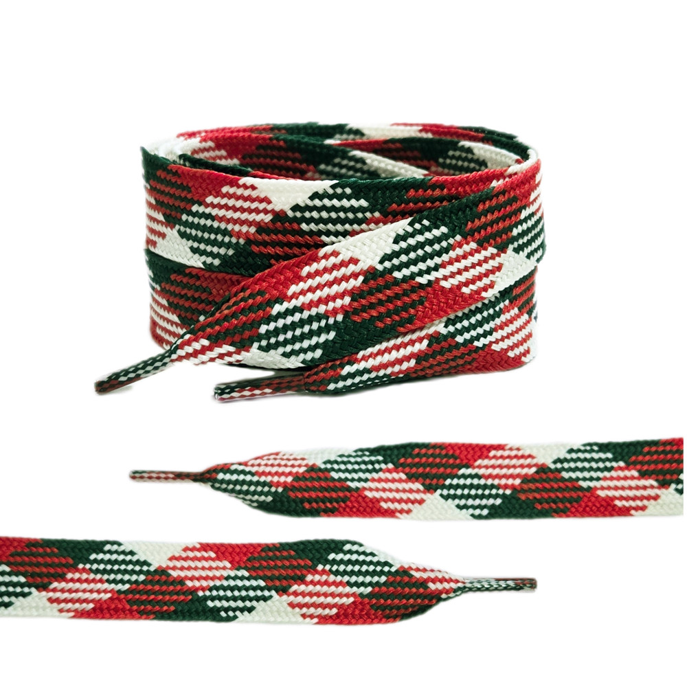 Extra Wide Thick Flat Shoelaces - Christmas -
